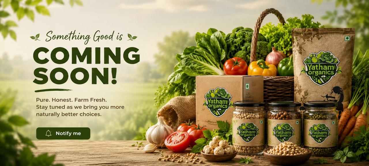 Yatham Organics Launch Banner